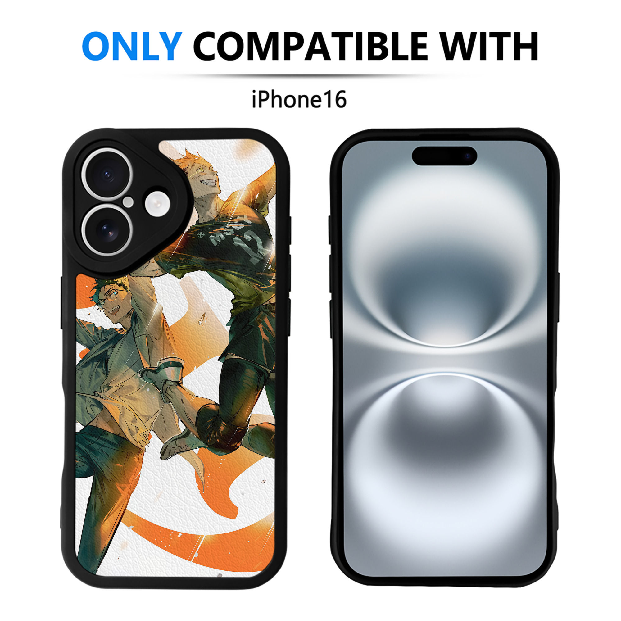（画像用） ハイキュー!! Haikyu!! 【iPhone 16シリーズ対応】シリコンスマホケース（レザー調） 材質：シリコン